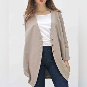 Prairie Underground Spare Charge Beige Tan Cardigan L
